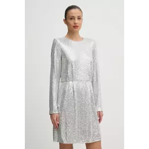 United Colors of Benetton rochie culoarea argintiu, mini, evazată, 4RO6DV0AC imagine