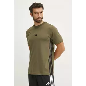 adidas tricou din bumbac Essentials barbati, culoarea verde, modelator, JE6391 imagine