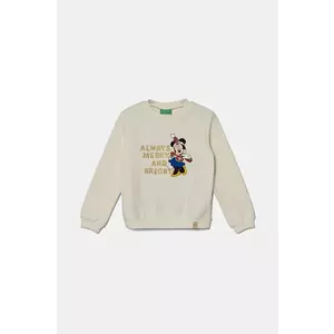 United Colors of Benetton bluza copii x Disney culoarea bej, cu imprimeu, 3J73G10GO imagine
