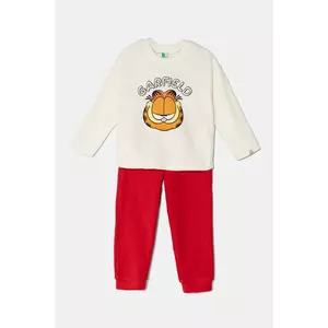 United Colors of Benetton pijama culoarea bej, cu imprimeu, 3DFQ0P07S imagine