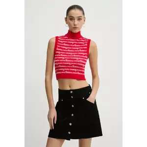 Tommy Jeans vesta culoarea rosu, light, DW0DW19346 imagine