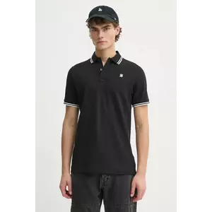 G-Star tricou polo bărbați, culoarea negru, uni imagine