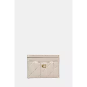 Coach carcasa din piele Essential Card Case culoarea bej imagine