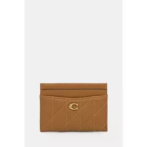 Coach carcasa din piele Essential Card Case culoarea bej imagine