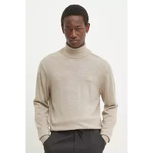 Les Deux pulover de lana barbati, culoarea bej, light, cu guler, LDM310114 imagine