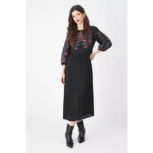 Medicine rochie culoarea negru, midi, evazată imagine