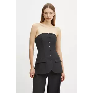 Herskind tricou din amestec de lana Jacqui culoarea negru, modelator, 5406134 imagine