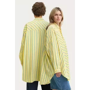 Sunnei camasa din bumbac culoarea galben, cu guler clasic, relaxed, RTWXSHR012 imagine