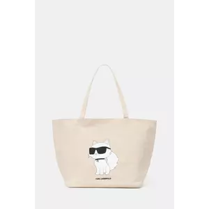 Karl Lagerfeld geanta de bumbac culoarea bej, A1W50022 imagine