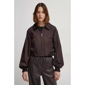 Victoria Beckham geaca femei, culoarea maro, de tranzitie, 1125WJK006259A imagine