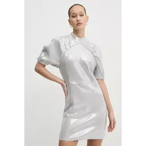 Rotate rochie culoarea gri, mini, dreaptă, 113570039 imagine