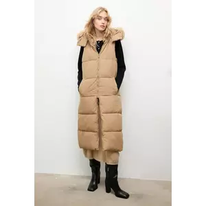 Answear Lab vesta femei, culoarea bej, de tranzitie imagine