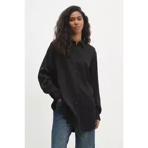 Answear Lab cămașă femei, culoarea negru, cu guler clasic, relaxed imagine