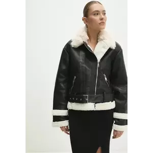 Answear Lab geaca ramones femei, culoarea negru, de tranzitie, oversize imagine