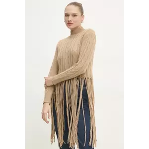 Answear Lab pulover femei, culoarea maro, cu turtleneck imagine