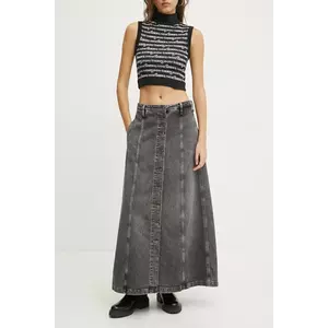 Tommy Jeans fustă din denim culoarea gri, maxi, evazată, DW0DW19799 imagine