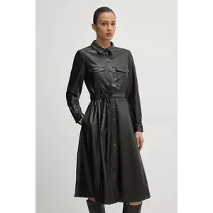 OUI rochie culoarea negru, mini, evazată, 90635 imagine