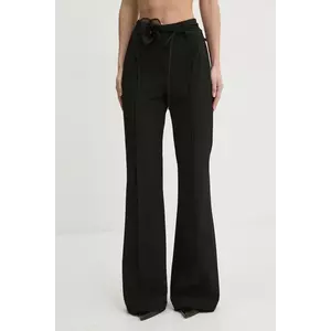 Rotate pantaloni femei, culoarea negru, evazati, high waist, 113592100 imagine