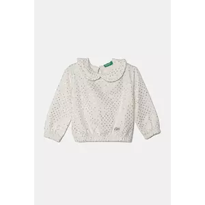 United Colors of Benetton bluza copii culoarea alb, modelator, 3S73G10GF imagine