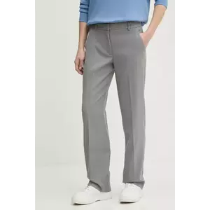 Abercrombie & Fitch pantaloni femei, culoarea gri, drept, high waist, KI156-4499 imagine