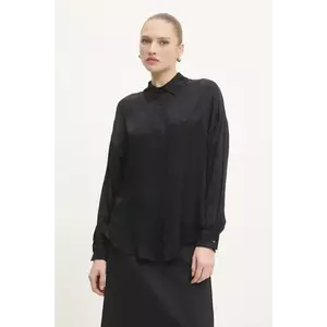 Answear Lab cămașă femei, culoarea negru, cu guler clasic, relaxed imagine