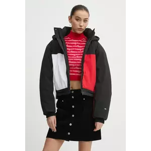 Tommy Jeans geaca femei, culoarea negru, de tranzitie, DW0DW20550 imagine