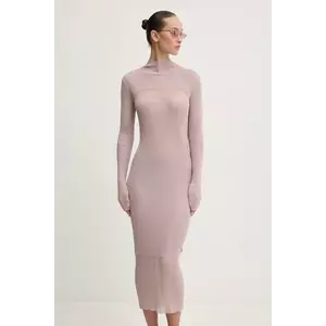 Diesel rochie din lana M-SLINT DRESS culoarea roz, midi, mulată, A16556.0CPAS imagine