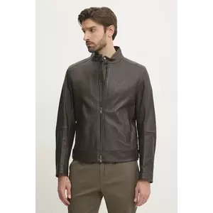 BOSS geaca de piele barbati, culoarea maro, de tranzitie, 50532475 imagine