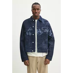 A-COLD-WALL* geacă din denim bărbați, culoarea bleumarin, de tranziție, ACWMH059B imagine