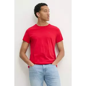 Tommy Jeans tricou din bumbac barbati, culoarea rosu, neted, DM0DM04411 imagine