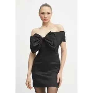 Bardot rochie MINI BOW DRESS culoarea negru, mini, mulată, 54327DB2 imagine