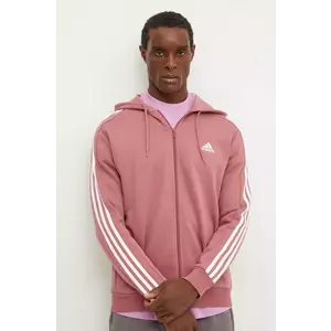 adidas bluza Essentials barbati, culoarea roz, cu glugă, modelator, IX0166 imagine