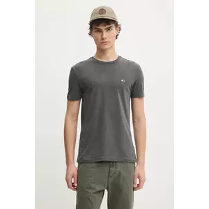 Tommy Jeans tricou barbati, culoarea gri, neted, DM0DM20363 imagine