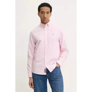 Tommy Jeans camasa barbati, culoarea roz, cu guler clasic, regular, DM0DM20667 imagine