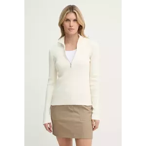 Gestuz pulover femei, culoarea bej, light, cu turtleneck, 10909819 imagine