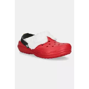 Crocs slapi copii CLASSIC LINED SANTA CLOG culoarea rosu, 210931 imagine