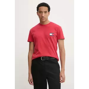 Tommy Jeans tricou barbati, culoarea rosu, cu imprimeu, DM0DM20346 imagine