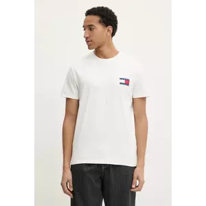 Tommy Jeans tricou barbati, culoarea alb, cu imprimeu, DM0DM20346 imagine