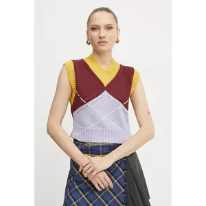 MAX&Co. vestă din bumbac culoarea bordo, 2518351011200 imagine