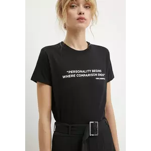 Karl Lagerfeld tricou din bumbac femei, culoarea negru, A1W17068 imagine