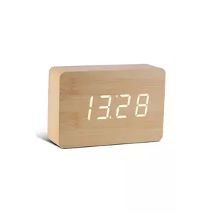 Gingko Design ceas led Brick Beech Click Clock culoarea alb imagine