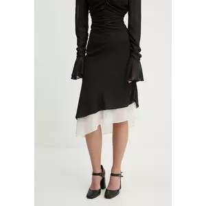 Rotate fusta culoarea negru, midi, evazati, 113496100 imagine