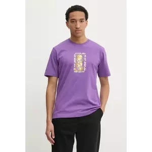 adidas Originals tricou din bumbac Q12 TS STREET W barbati, culoarea violet, cu imprimeu, JP4498 imagine