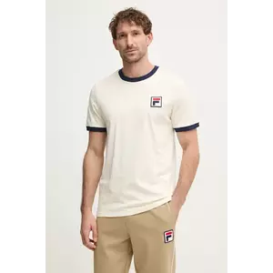 Fila tricou din bumbac barbati, culoarea bej, modelator imagine
