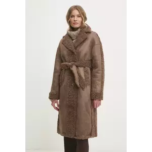 Answear Lab palton femei, culoarea maro, de tranzitie imagine