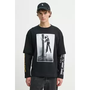 Études Studio longsleeve din bumbac culoarea negru, cu imprimeu, H24MCTSH186 imagine