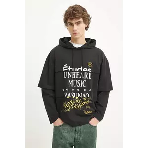 Études Studio hanorac de bumbac barbati, culoarea negru, cu glugă, cu imprimeu, H24MCTSH195 imagine