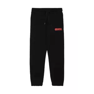 Diesel pantaloni de trening din bumbac pentru copii PBASEL TROUSERS culoarea negru, neted, J02316 imagine