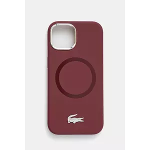 Lacoste husa pentru telefon iPhone 15 6.1 culoarea bordo, LCHMP15SSMAR imagine