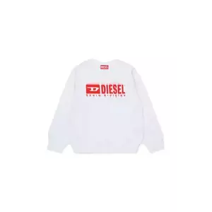 Diesel hanorac de bumbac pentru copii SGINNL8 OVER SWEAT-SHIRT culoarea alb, cu imprimeu, J02040 imagine